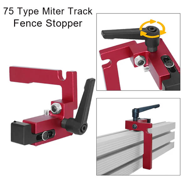 T-Slot Miter Track Fence Stop For 75 T-track