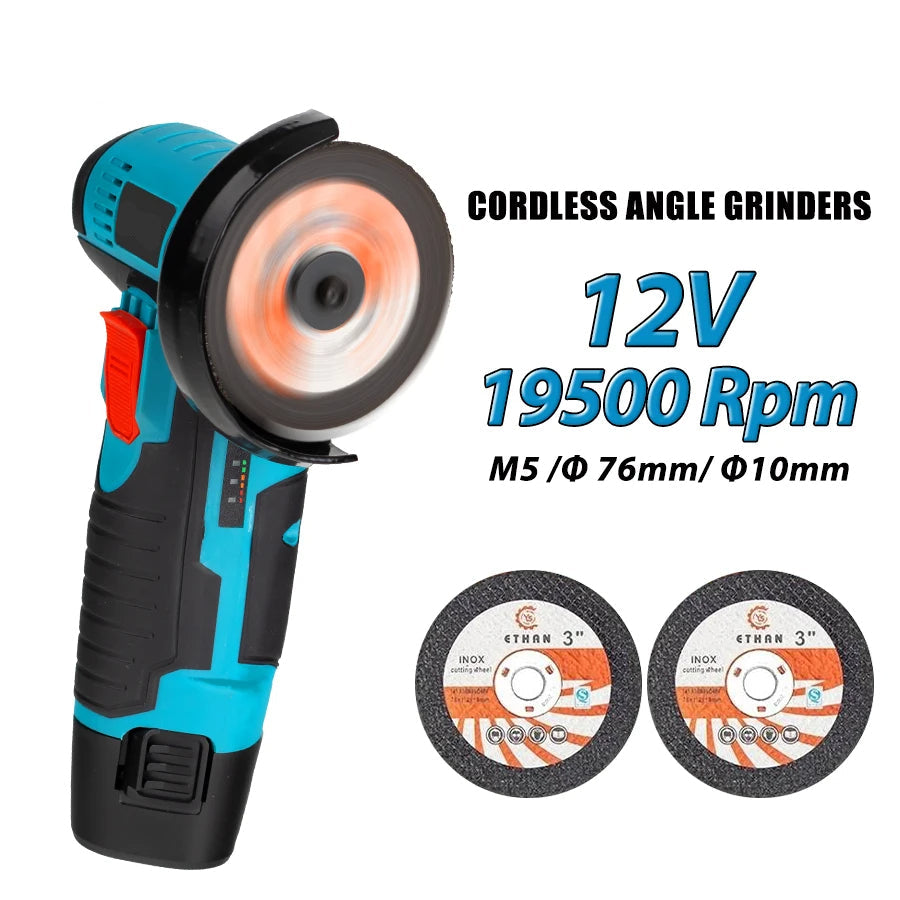 12V Cordless 3-Inch Angle Grinder