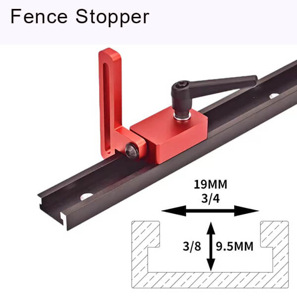 T-Slot Miter Track Fence Stop For 30 T-track