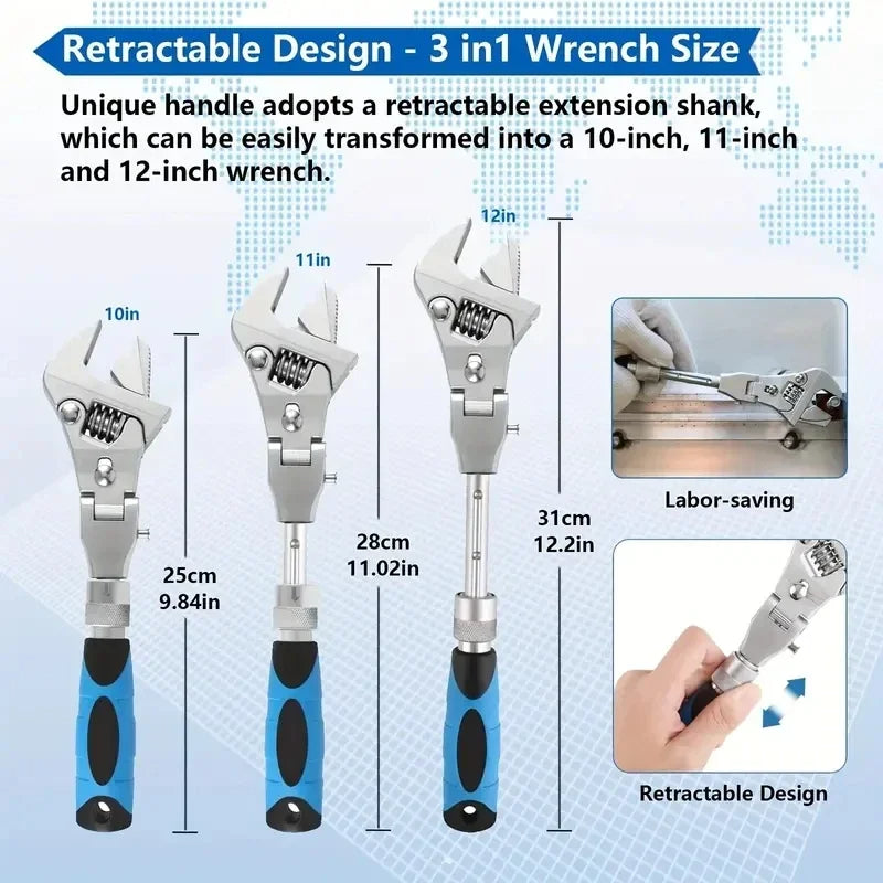 5-in-1 Adjustable Torque Rotating Ratchet Wrench