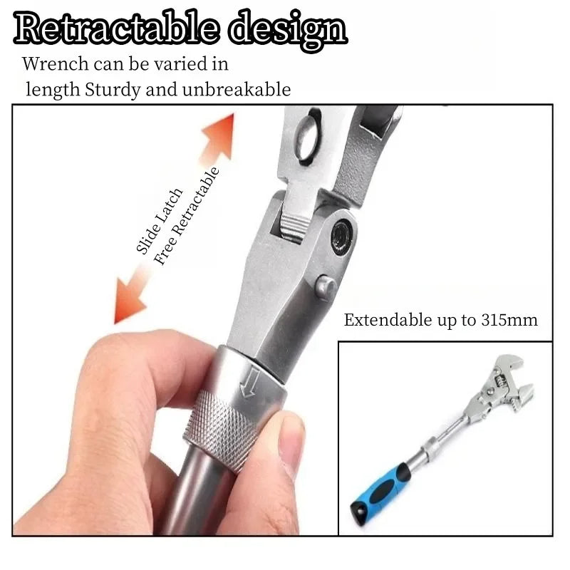 5-in-1 Adjustable Torque Rotating Ratchet Wrench