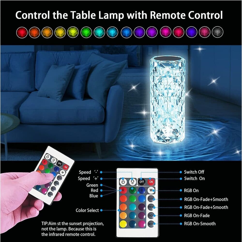 LED Crystal Table Lamp - Crafty Innovator