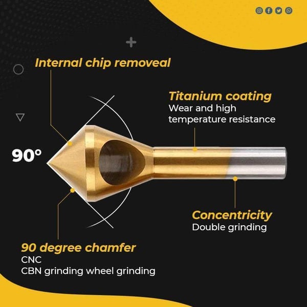 Titanium Coated Countersink Chamfer Tool